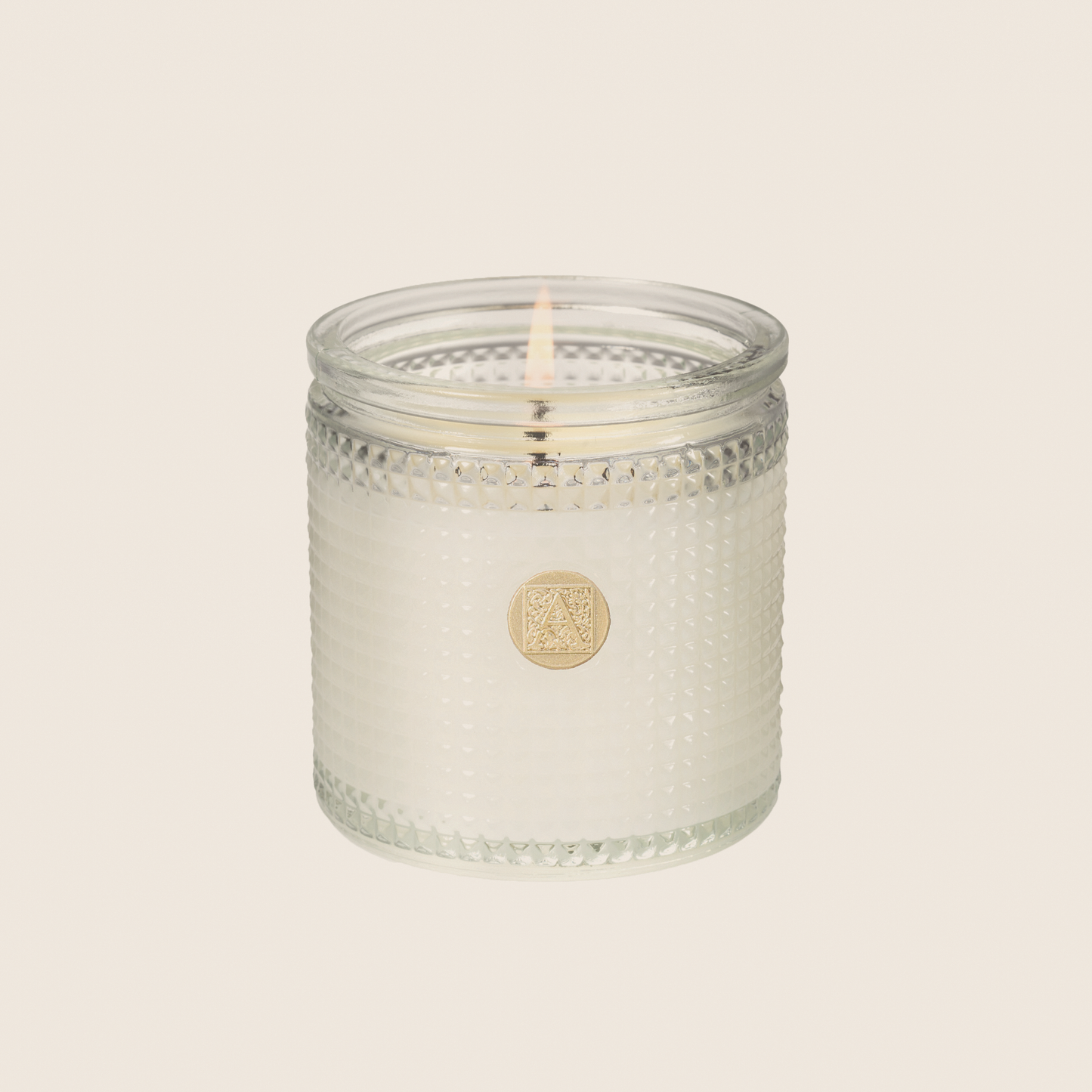 New! Sunkissed Sandalwood - Textured Glass Candle