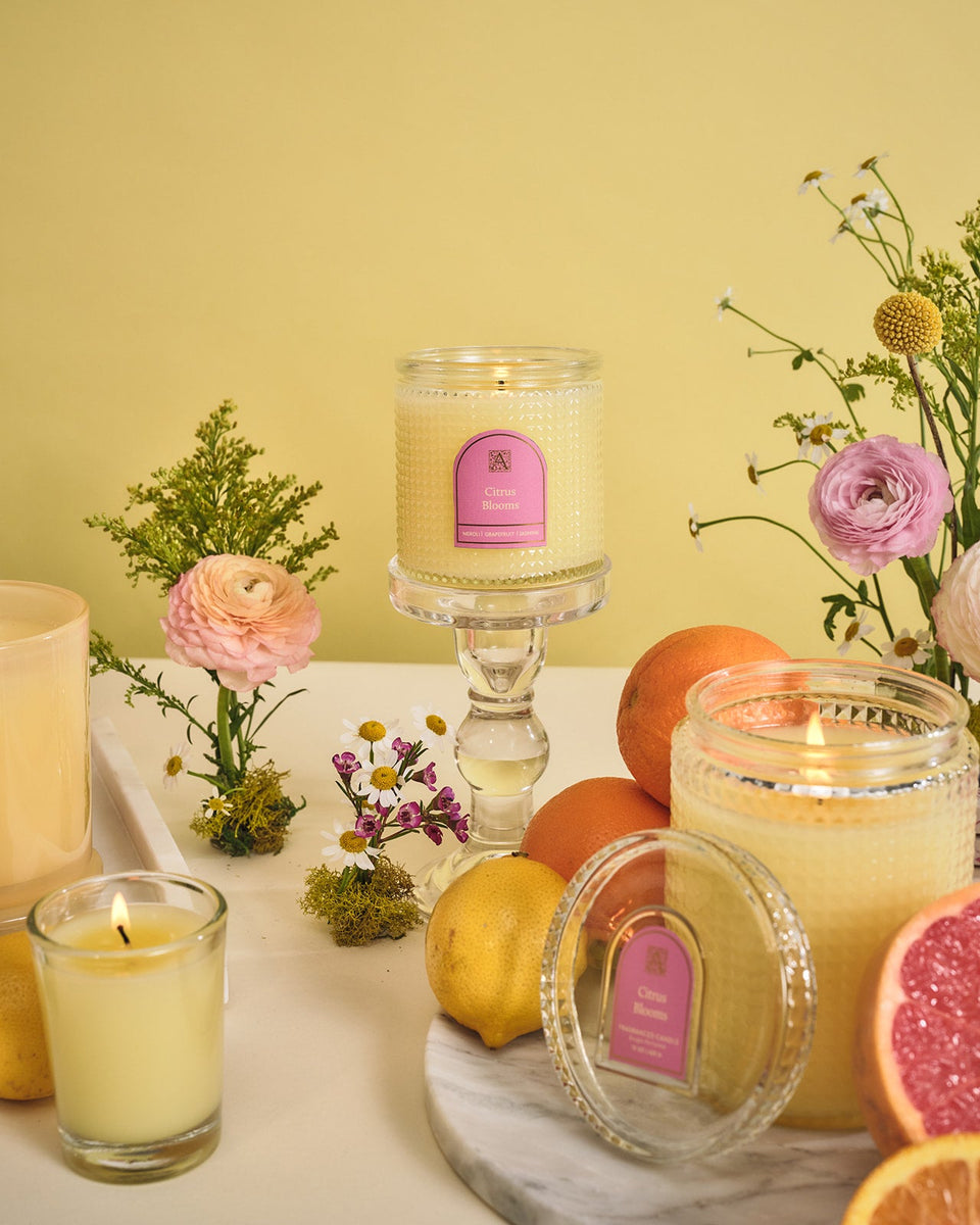 Citrus Blooms - Textured Glass Candle – Aromatique