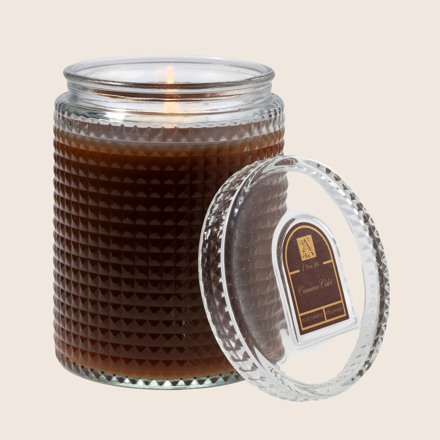Cinnamon cider - NEW! Textured Glass Candle with Lid