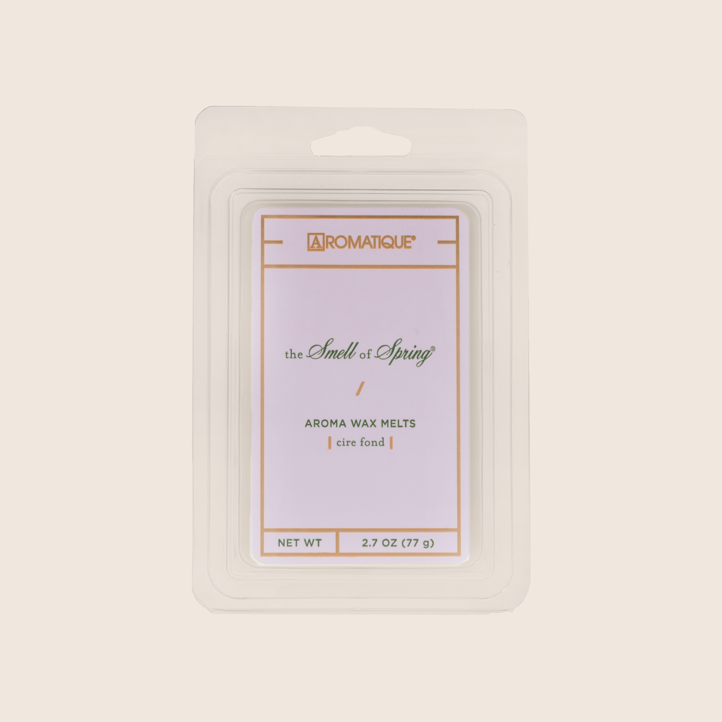 The Smell of Spring® Aroma Wax Melts bring your ideal spring garden into your home with floral fragrances of hyacinth, jasmine, and rose, touched lightly with lily of the valley. Aromatique Wax Melts are a set of 8 cubes that contain 100% food-grade paraffin wax and a highly fragrant aroma - no wicks or flames needed.