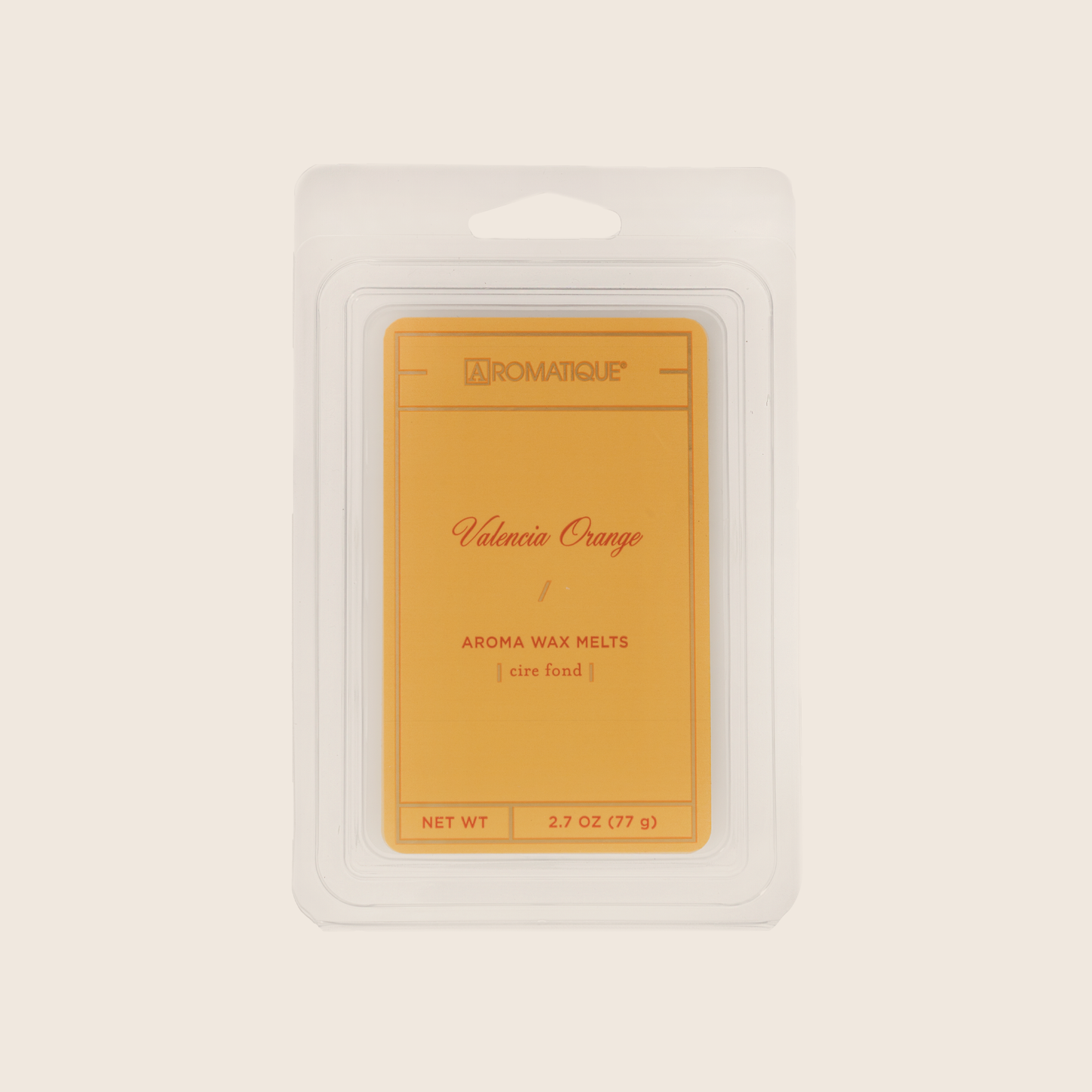 Valencia Orange Aroma Wax Melts transform a room with the fragrance of sweet oranges mixed with notes of apples and red berries with a hint of citrus peel. Aromatique Wax Melts are a set of 8 cubes that contain 100% food-grade paraffin wax and a highly fragrant aroma - no wicks or flames needed.