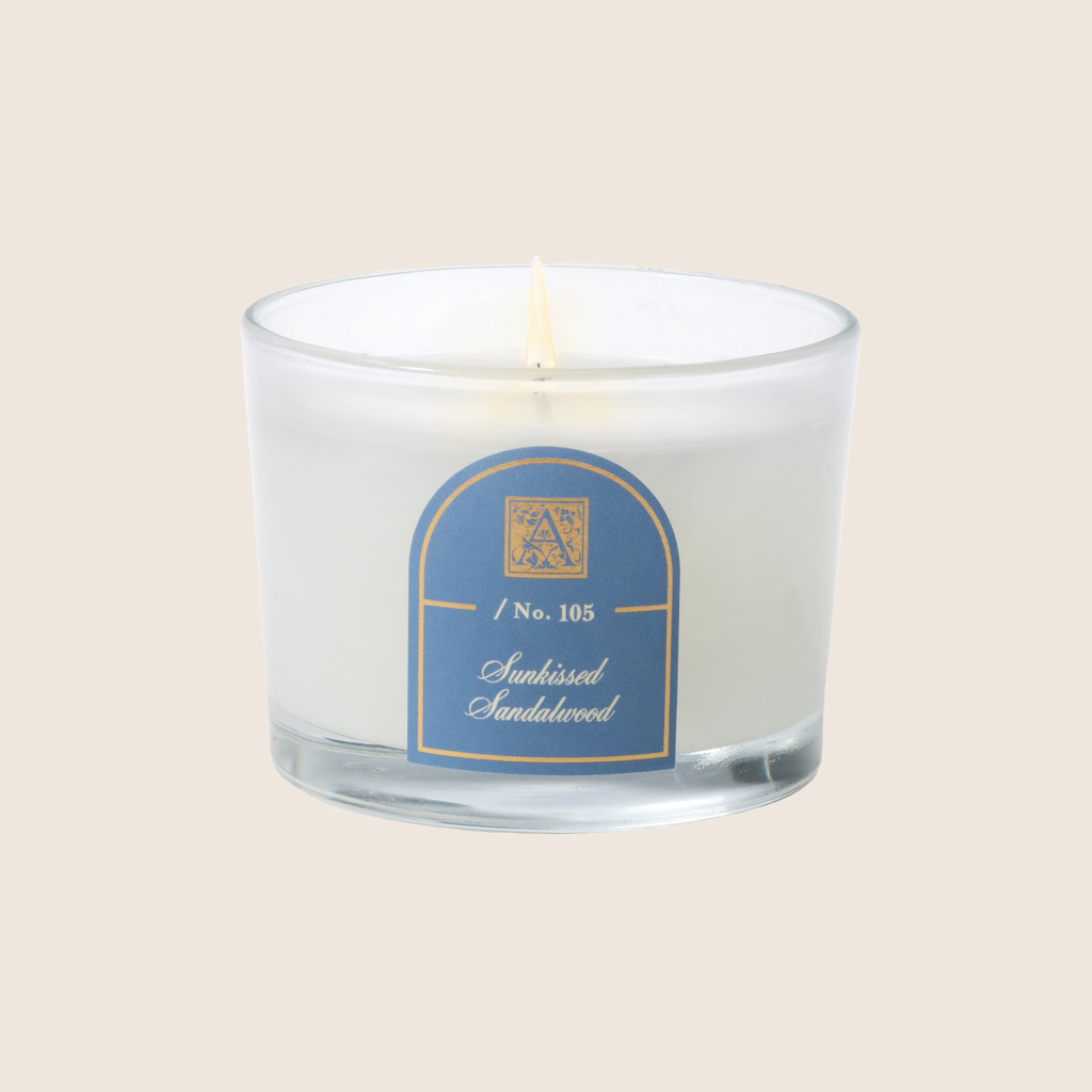 New! Sunkissed Sandalwood - Petite Tumbler Glass Candle – Aromatique