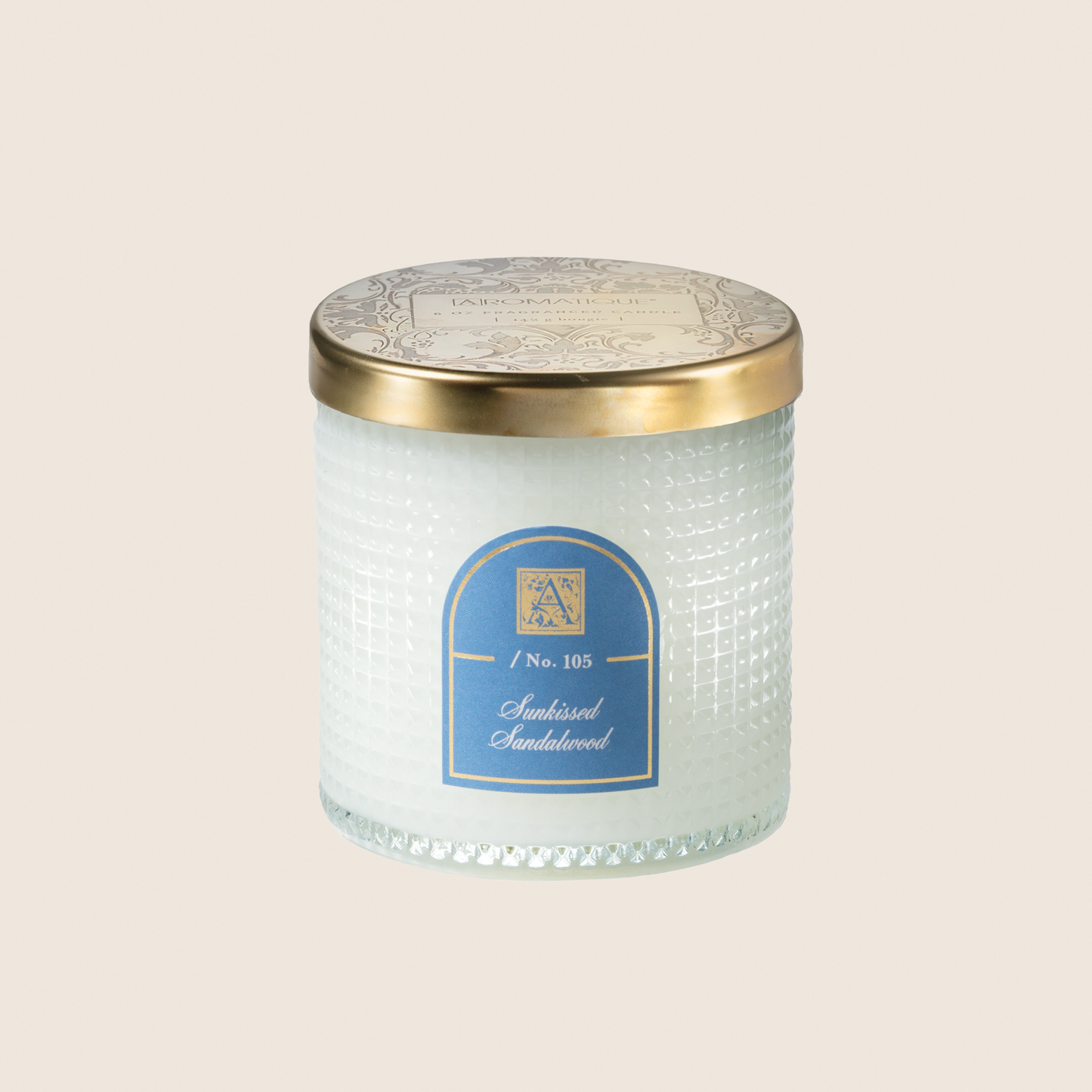 NEW! Sunkissed Sandalwood - Textured Glass Candle Candle