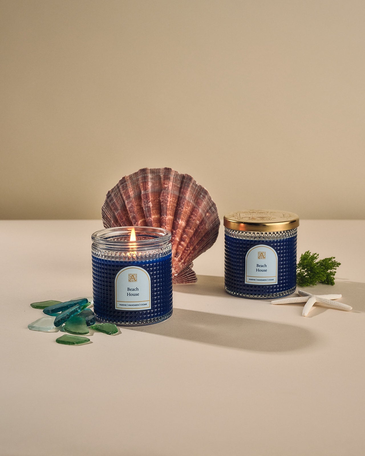 Beach House - Elegant Essentials - Textured Glass Candle