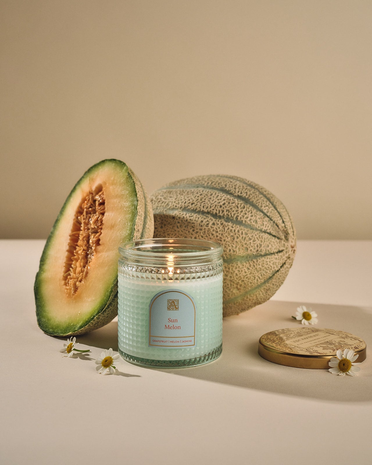 Sun Melon - Elegant Essentials - Textured Glass Candle