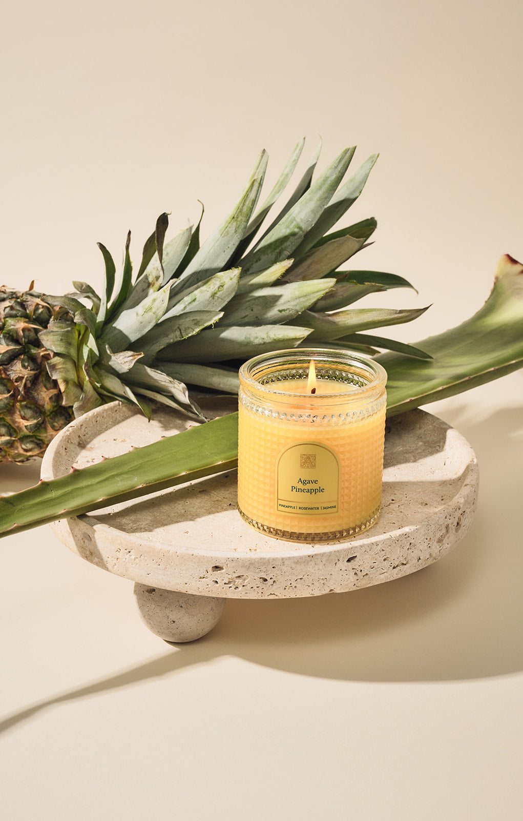 Agave Pineapple - Textured Glass Candle