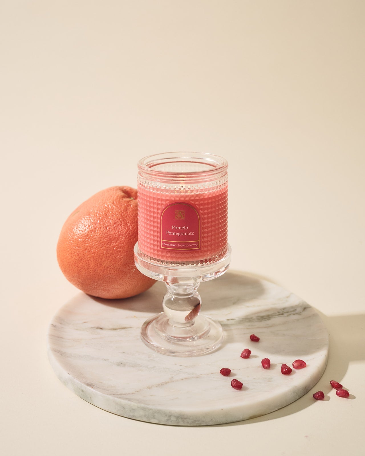 Pomelo Pomegranate - Textured Glass Candle