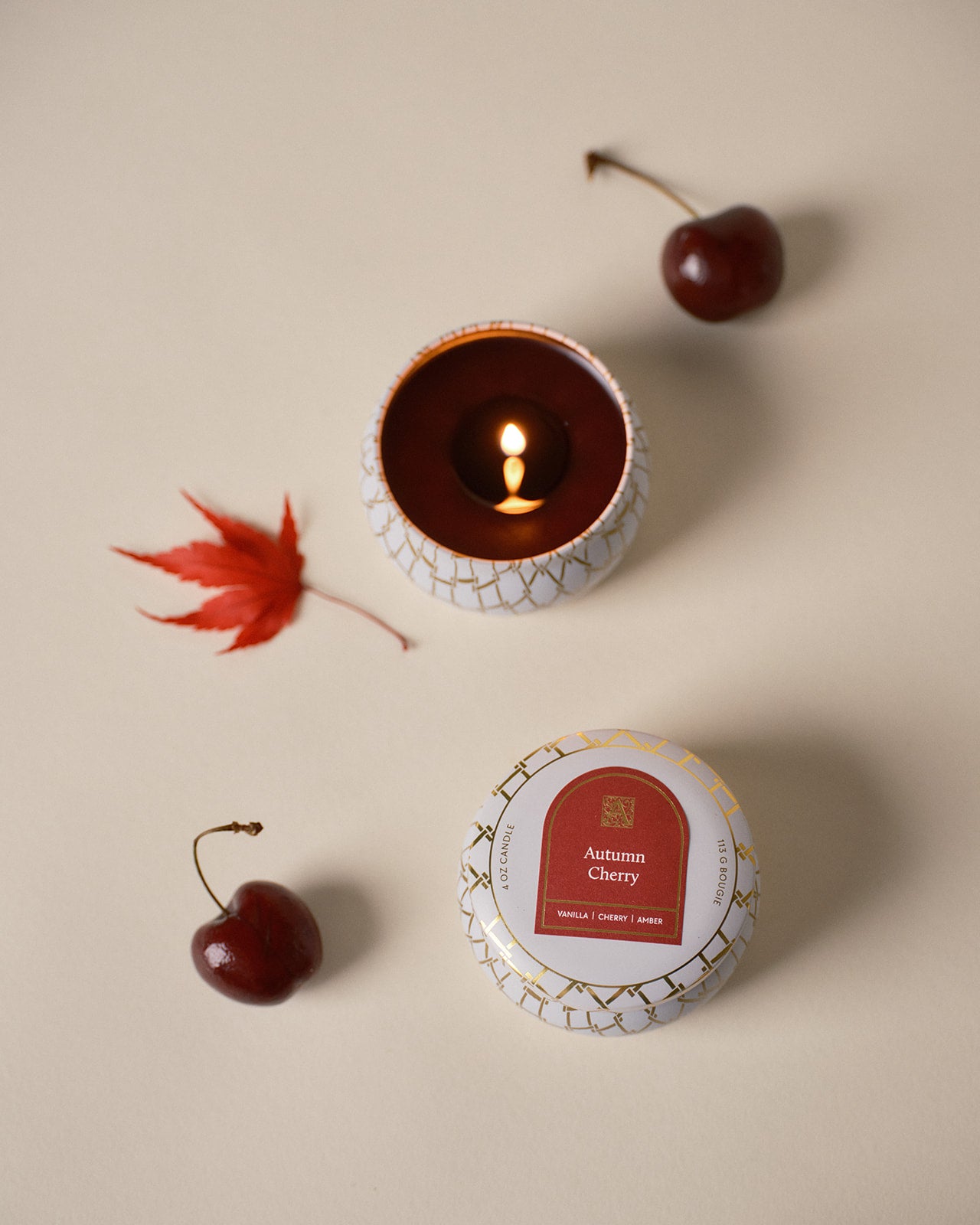Autumn Cherry - Printed Travel Tin
