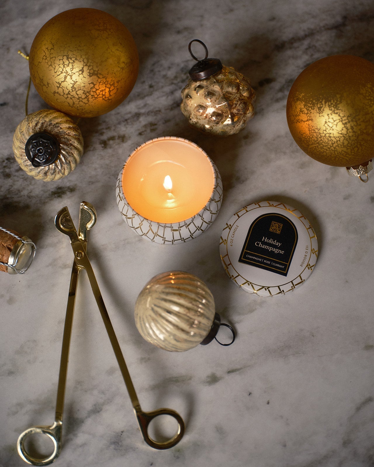 NEW! Holiday Champagne - Printed Travel Tin Candle