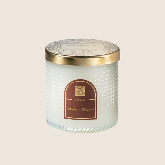 Load image into Gallery viewer, NEW! Bourbon &amp;amp; Bergamot - Textured Glass Candle
