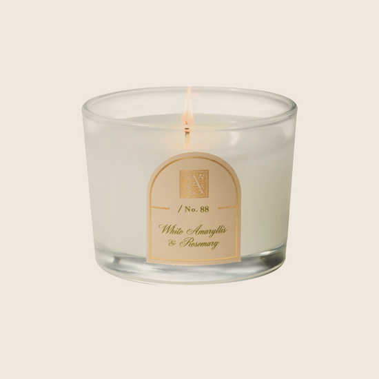 Load image into Gallery viewer, White Amaryllis &amp;amp; Rosemary - Petite Tumbler Glass Candle
