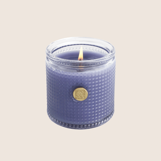 Load image into Gallery viewer, NEW! Lavender Bouquet - Elegant Essentials - Textured Glass Candle
