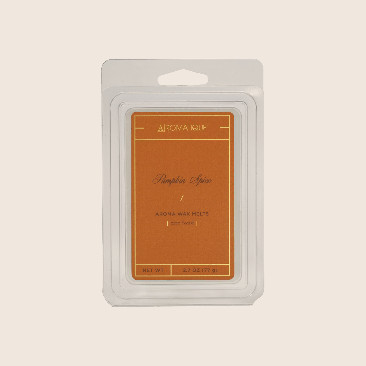 Load image into Gallery viewer, Our Pumpkin Spice fragrance is brimming with notes of spiced candied pumpkin and accented with ribbons of vanilla, maple, and cherry. Aromatique Wax Melts contain a set of 8 cubes made from 100% food-grade paraffin wax and a highly fragrant aroma - no wicks or flames needed.
