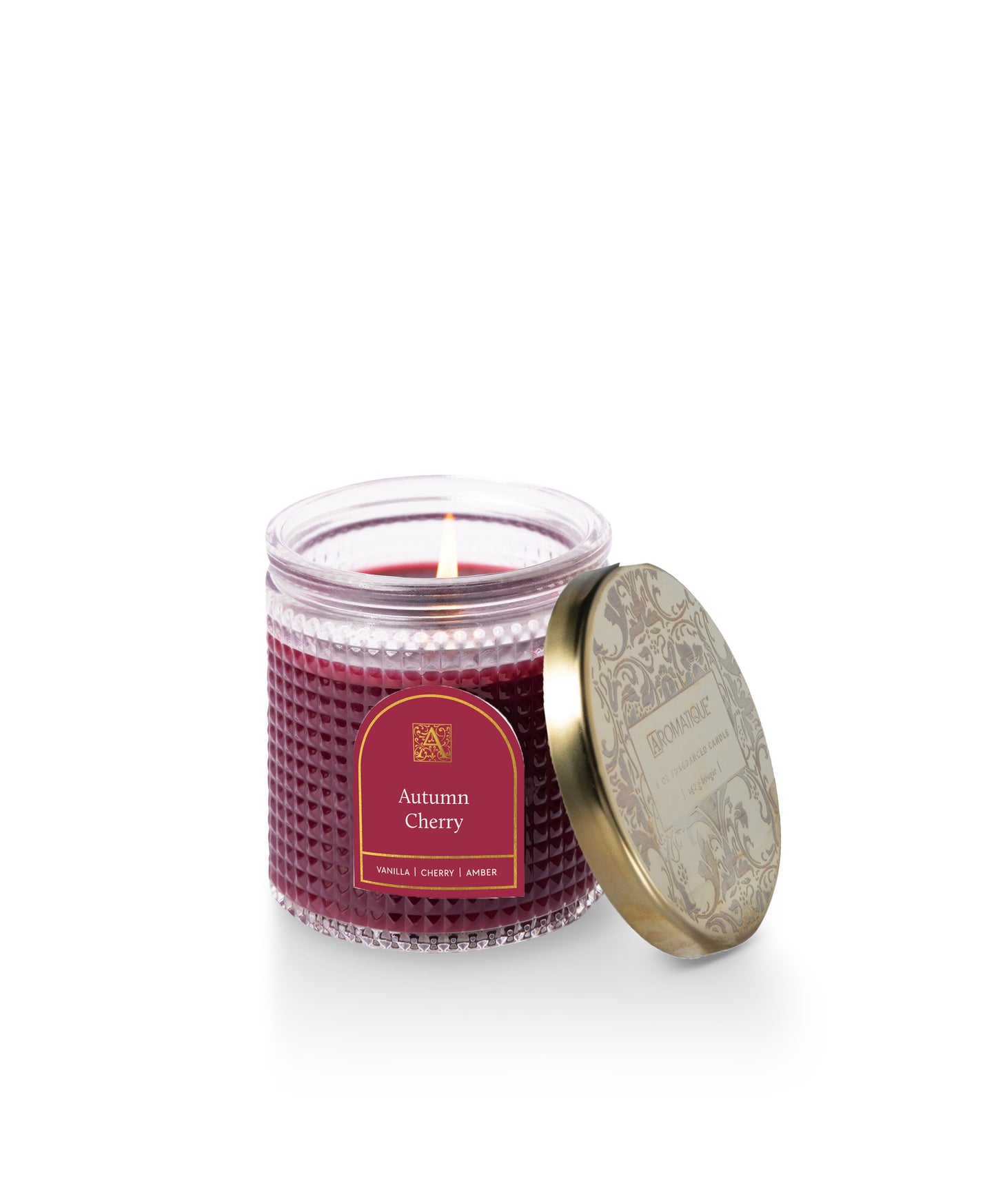Autumn Cherry - Textured Glass Candle