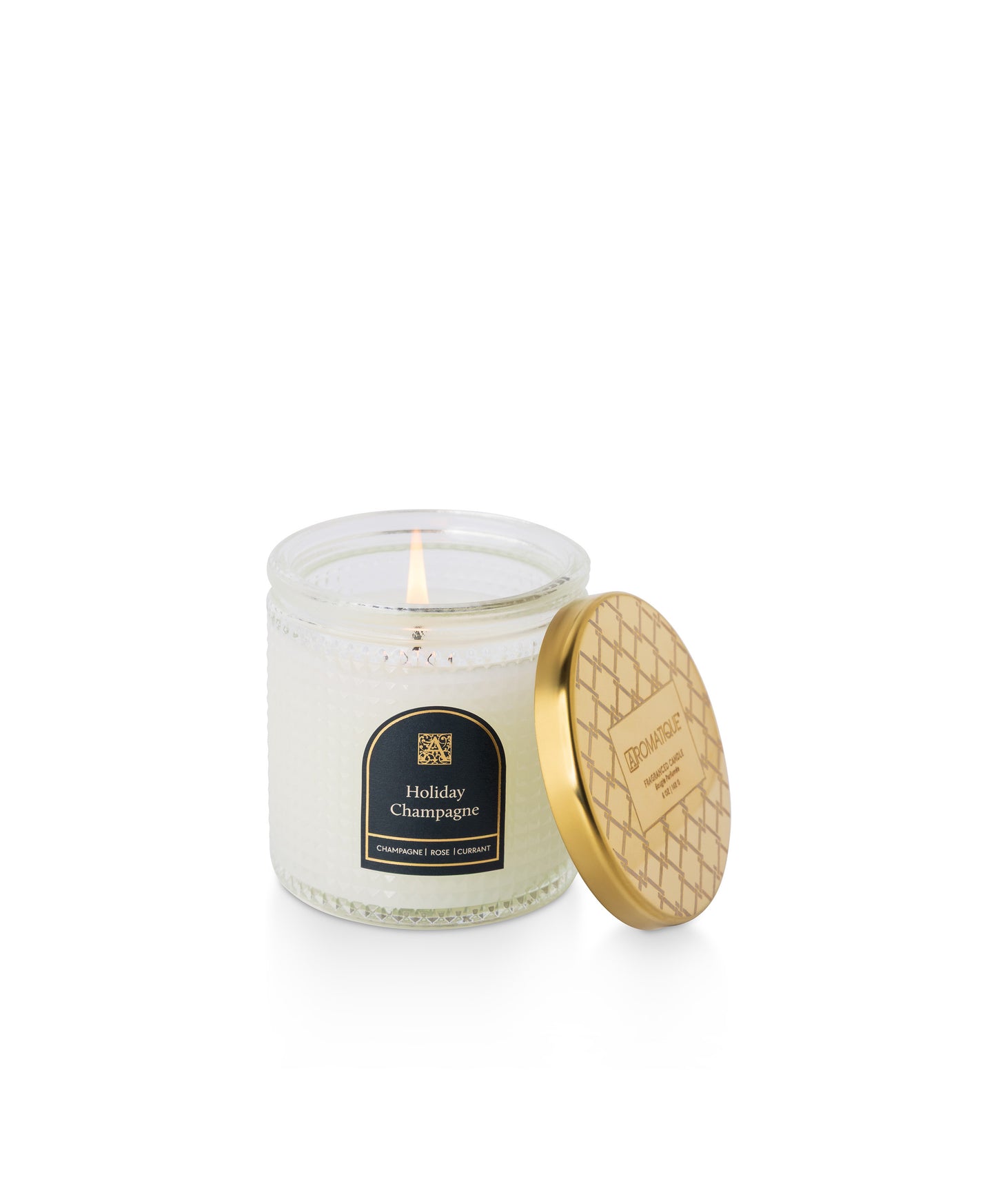 Holiday Champagne - Textured Glass Candle - 6 oz