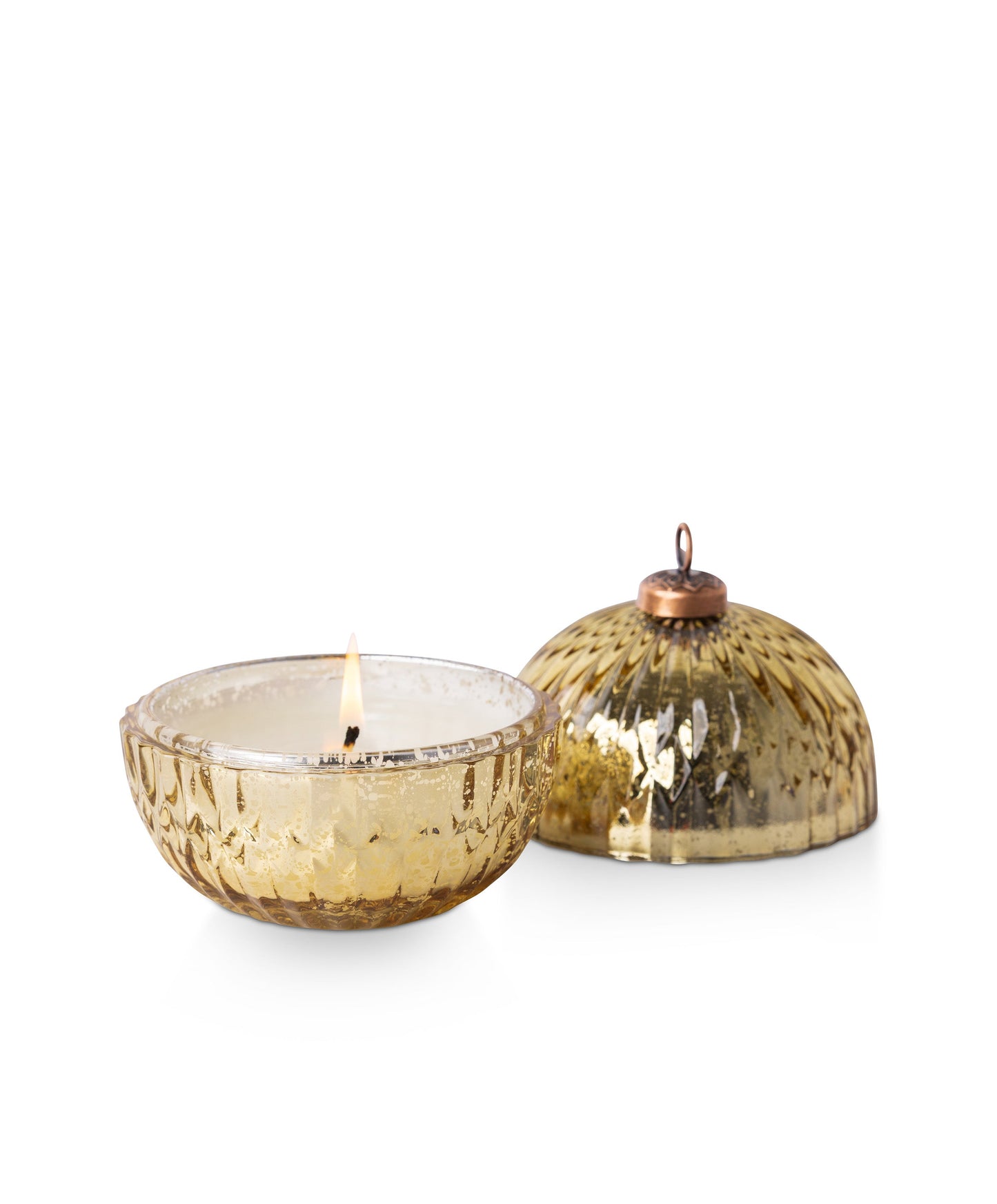 NEW! Holiday Champagne - Plaid Ornament Glass Candle