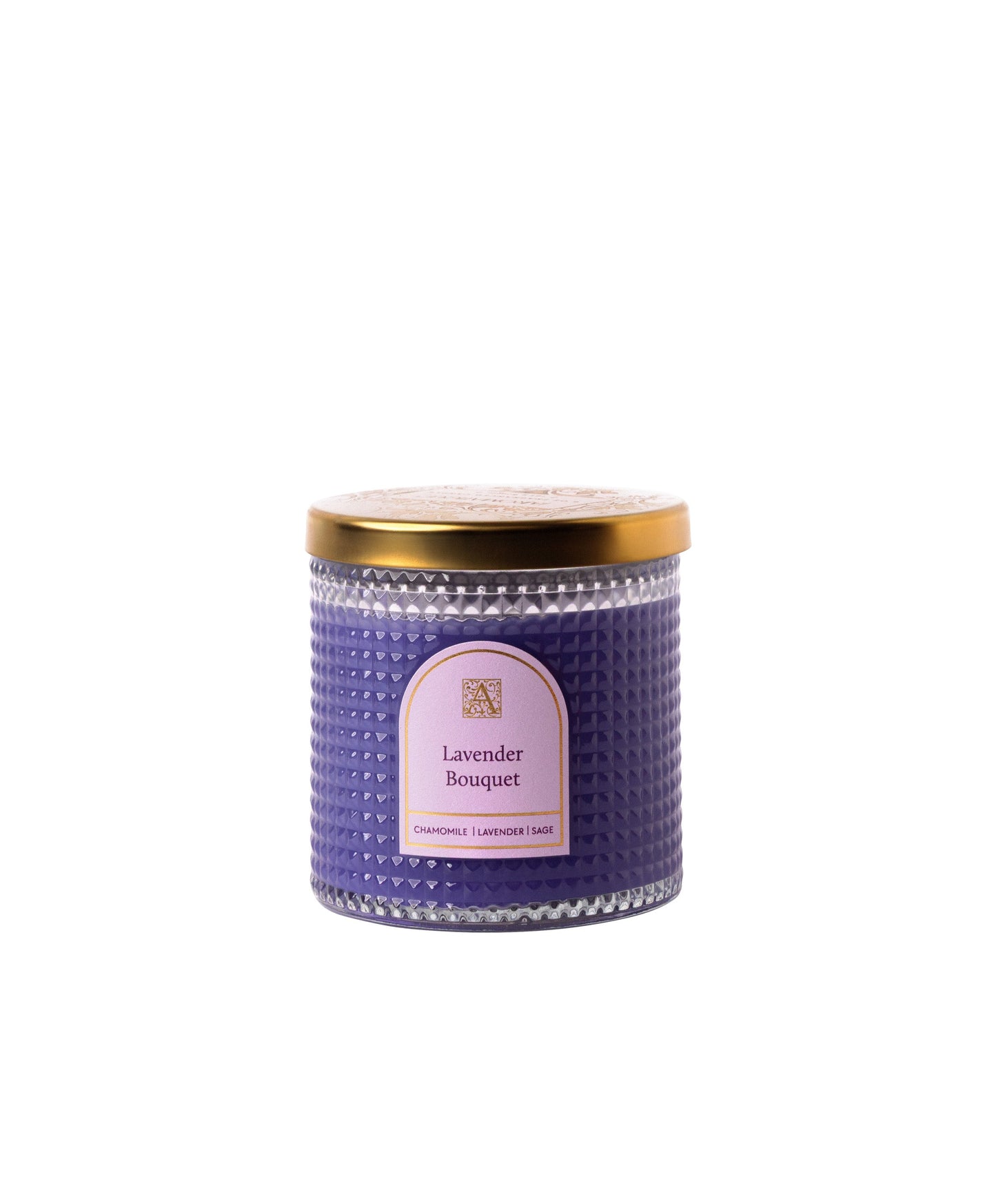 Lavender Bouquet - Elegant Essentials - Textured Glass Candle