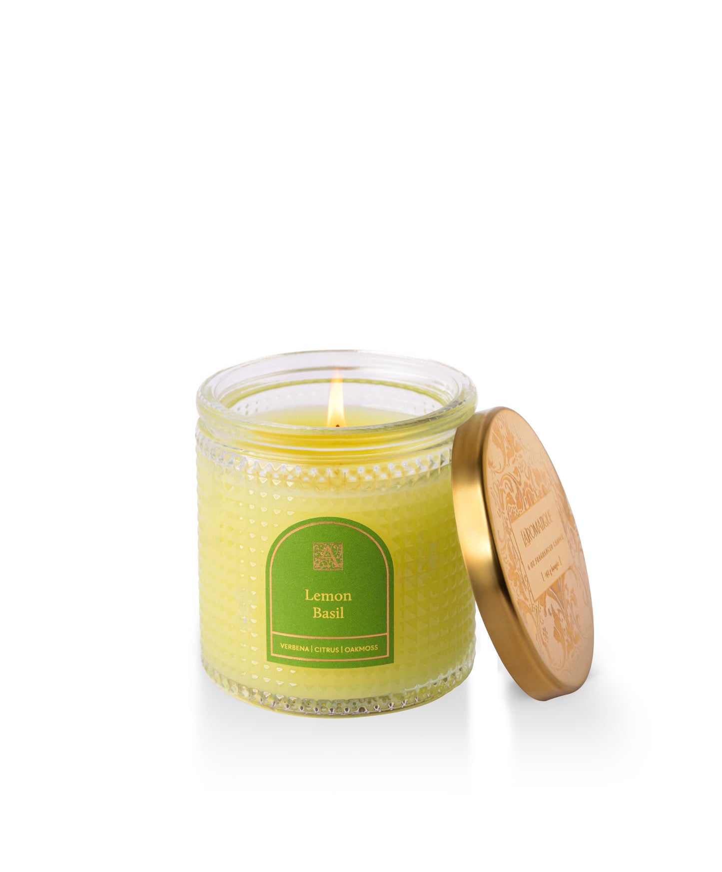 Lemon Basil - Elegant Essentials - Textured Glass Candle