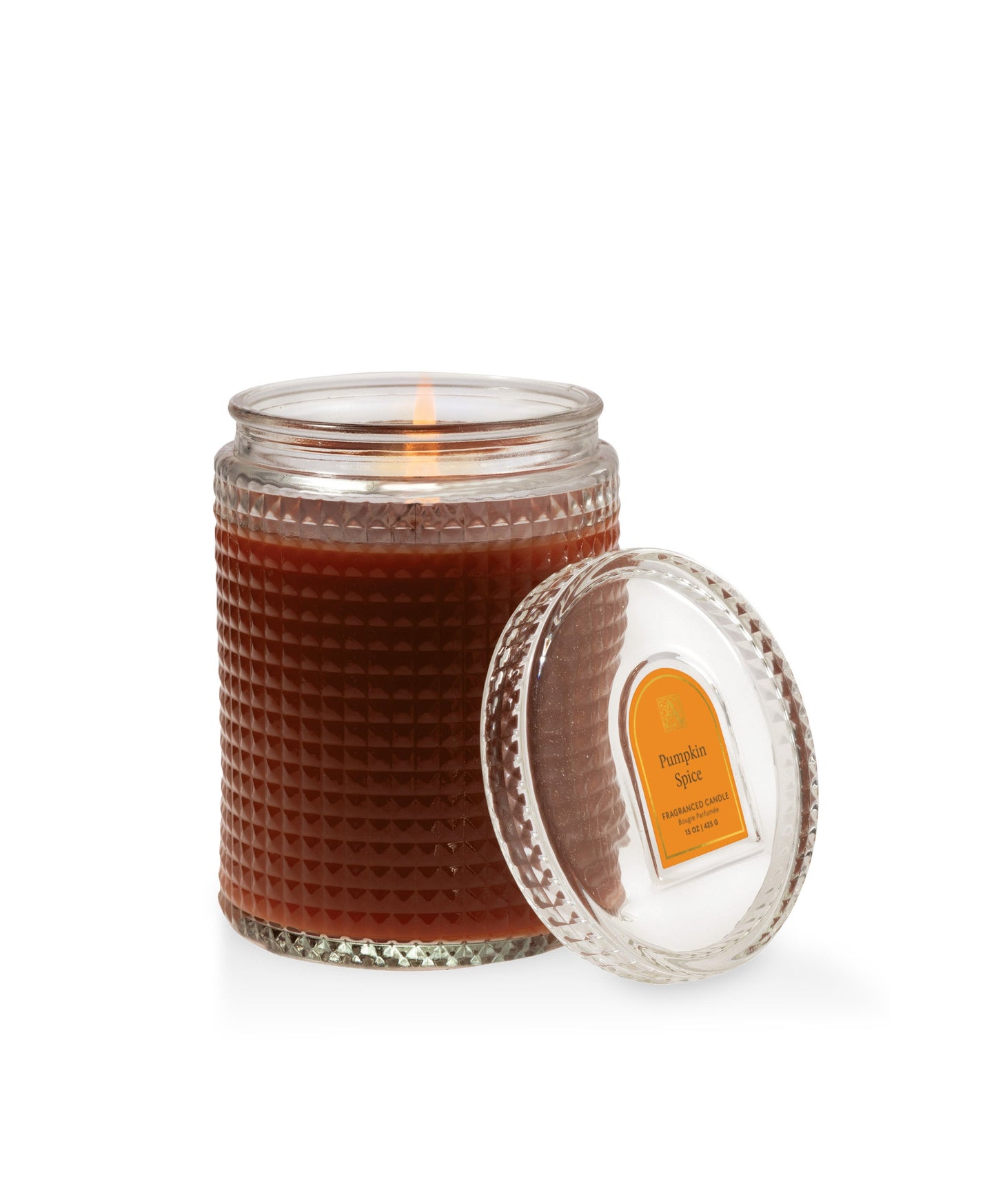 Pumpkin Spice - Textured Glass Candle with Lid