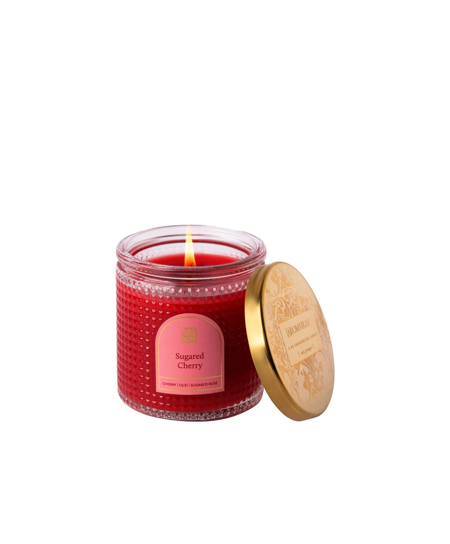 Sugared Cherry - Elegant Essentials - Textured Glass Candle