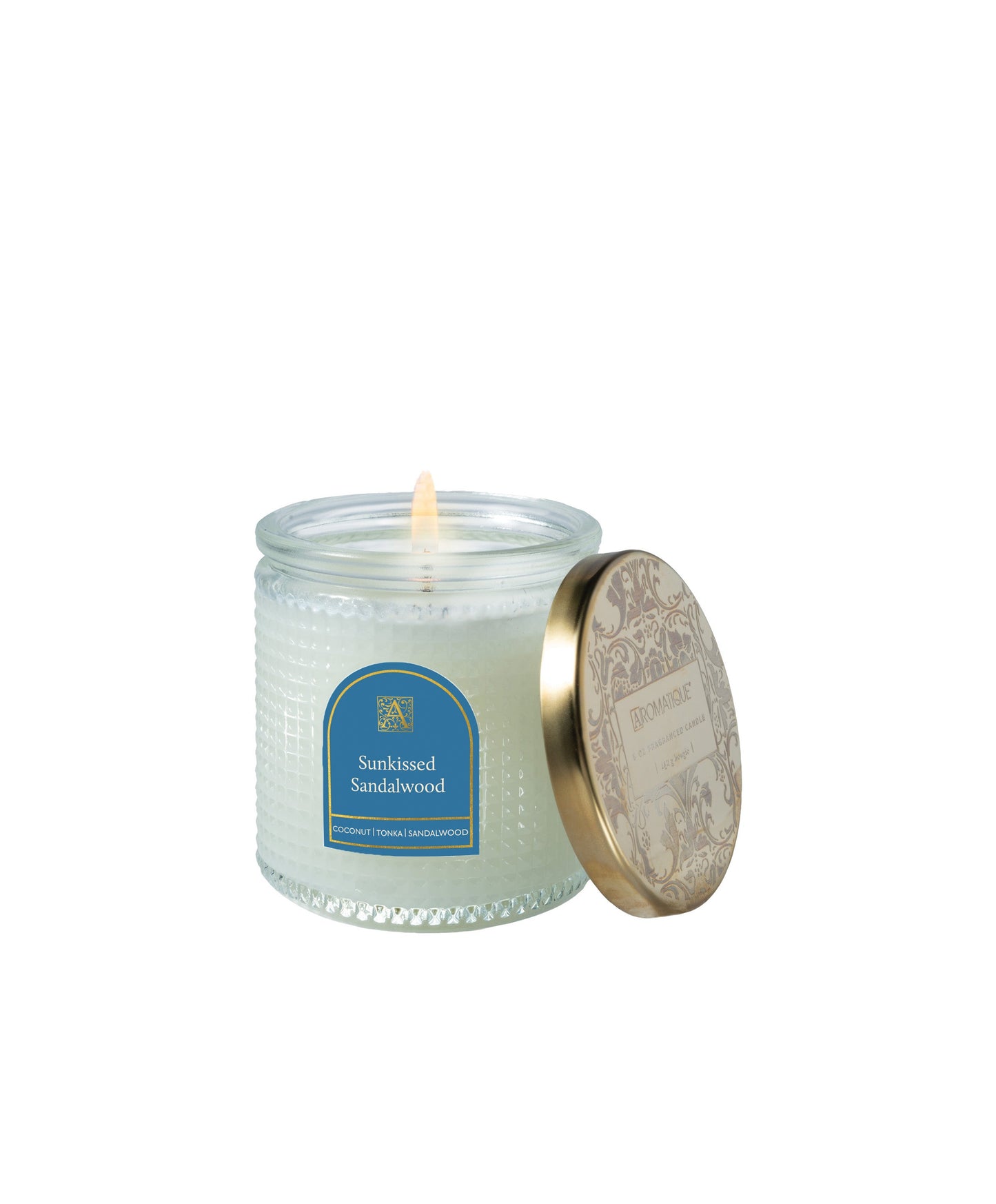 Sunkissed Sandalwood - Textured Glass Candle Candle