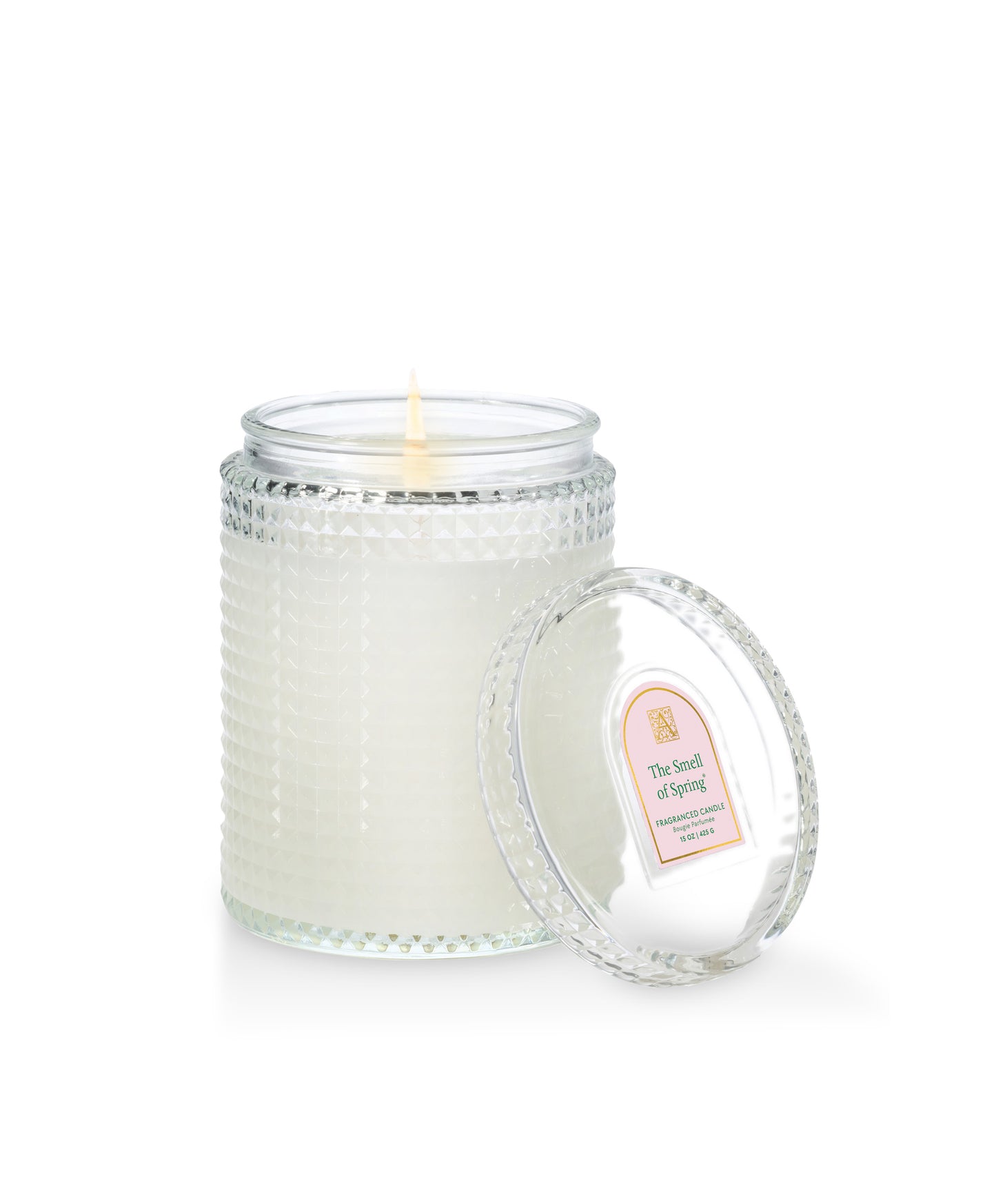 The Smell of Spring - Textured Glass Candle with Lid