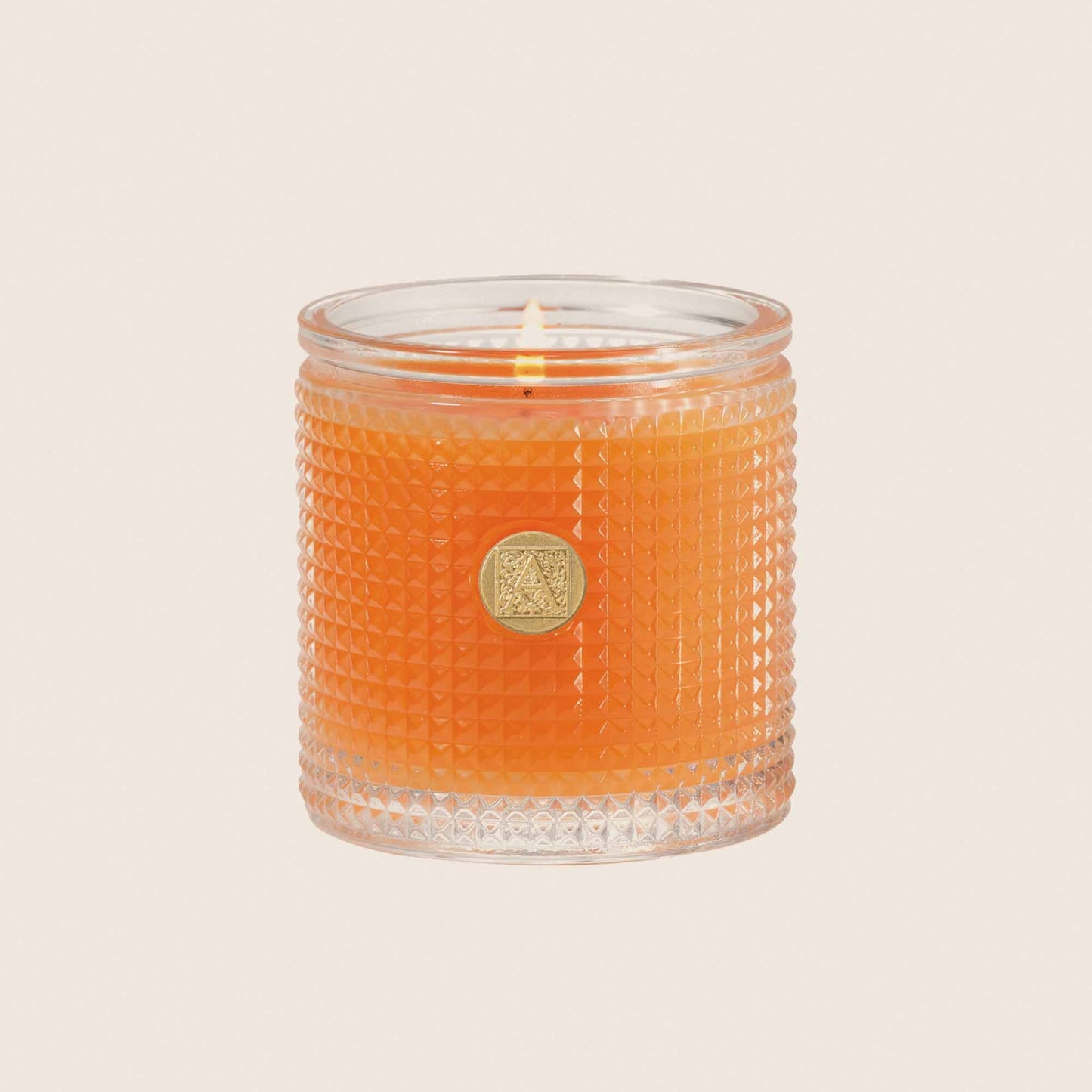 Valencia Orange  -  Textured Glass Candle Candle