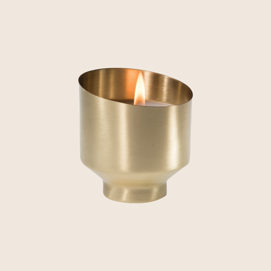 Load image into Gallery viewer, Release. Quietly unwind with this calming fragrance that balances your mind and spirit. Our Lavender Sage Brass Votive Candle was designed to bring luxury and wellness together. Made with beautifully aged brass, and using quality ingredients such as coconut blend wax and essential oil blend fragrances, this candle encompasses style and dedicated self care.
