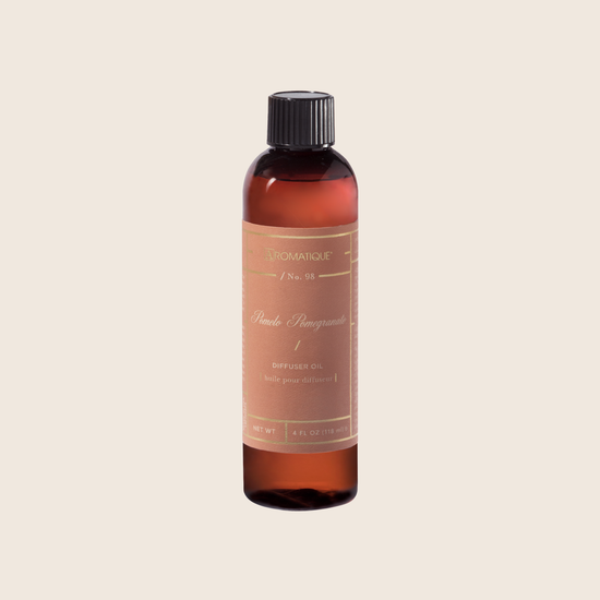 The Pomelo Pomegranate Diffuser Oil is the perfect addition to your favorite decorative reed diffuser. Filled with refreshing citrus notes of pomelo and pomegranate infused with a hint of clementine blossoms and musk - keep your diffuser fresh by having plenty of this oil on hand! 