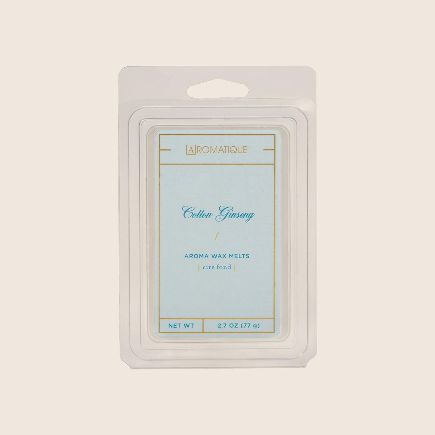 Cotton Ginseng is fresh and light, with notes of cotton blended with jasmine, eucalyptus, and lavender florals enveloped with sandalwood and musk. Cotton Ginseng Aroma Wax Melts contain a set of 8 cubes made from 100% food-grade paraffin wax and a highly fragrant aroma - no wicks or flames needed.