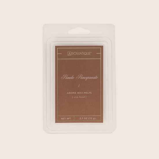 Pomelo Pomegranate is the essential summertime scent, with a sweet citrus blend of oroblanco pomelo and pomegranate musk, infused with a hint of clementine blossoms. Aromatique Wax Melts are a set of 8 cubes that contain 100% food-grade paraffin wax and a highly fragrant aroma - no wicks or flames needed. 
