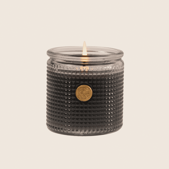 Load image into Gallery viewer, Smoked Vanilla &amp;amp; Santal - Textured Glass Candle

