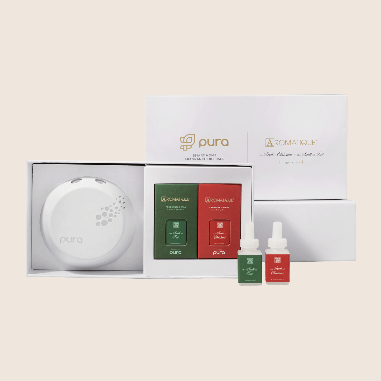 Pura Smart Fragrance Diffuser Gift Set- The Smell of Christmas + Smell of The Tree by Aromatique